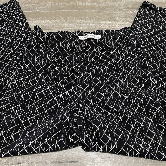 Larry Levine Pants Women’s Size 10 Black & White Pull On Pants - Picture 4 of 10